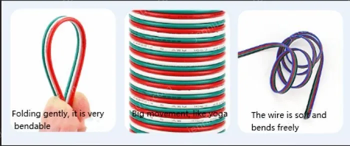 LED light connecting cable 26AWG*6 and (7/0.16TS)