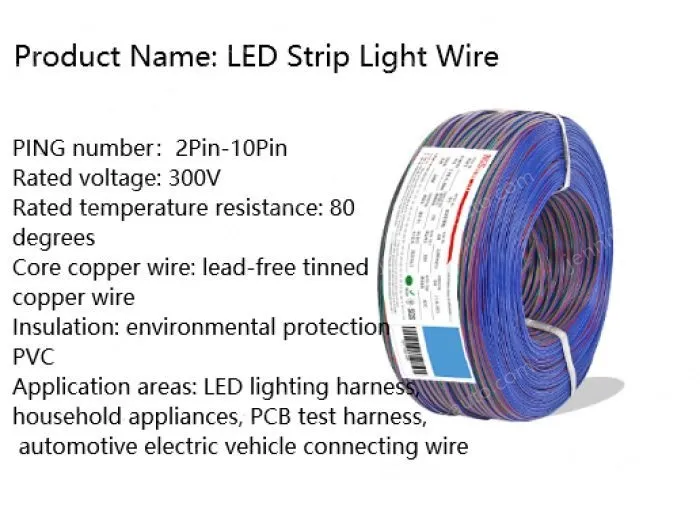 LED light connecting cable 24AWG*8 and (11/0.14TS)