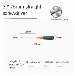 Slotted screwdriver 3*75