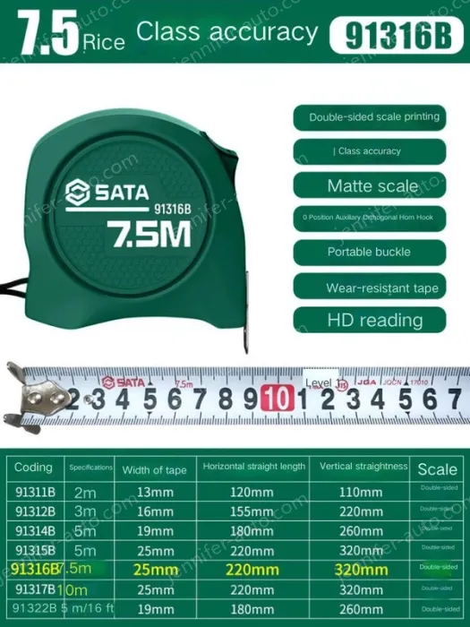 Class 1 accuracy - 7.5 m - ruler width 25mm - 91316B