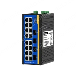 4 Ports Gigabit SFP + 16 Ports 10/100M T(x) Din-Rail Unmanaged Industrial Ethernet Switch