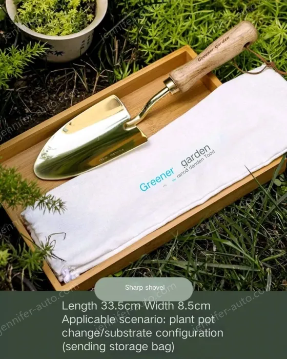 Cocoa tea gold wooden handle pointed spatula