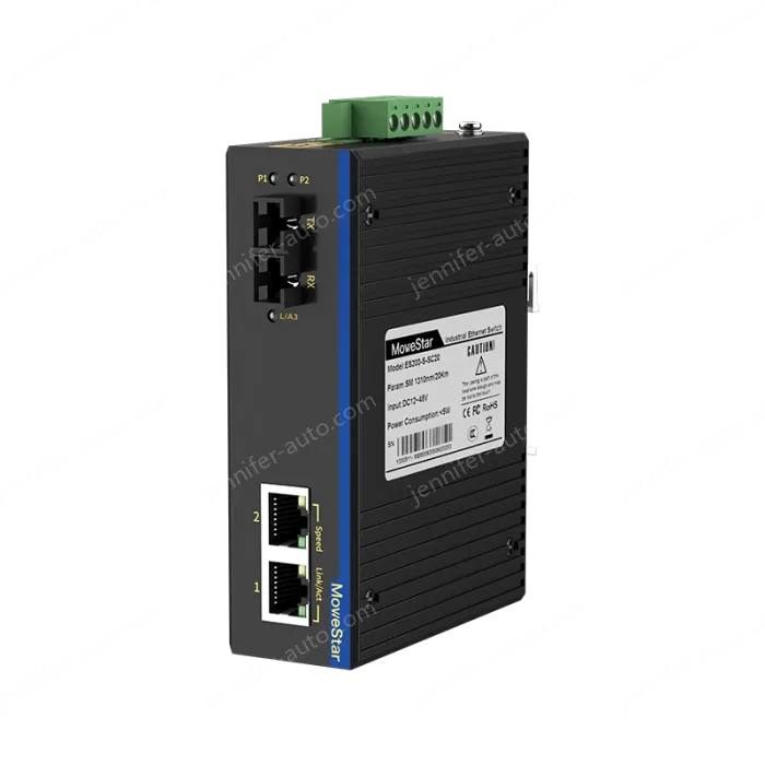 1 Port 100M F(x) + 2 Ports 10/100M T(x) Din Rail Industrial media converter