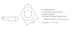 External hexagon nut 316 stainless steel-M27