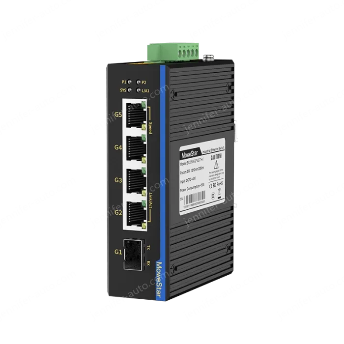 1 Port Gigabit SFP + 4 Ports Gigabit RJ45 Din-Rail Unmanaged Industrial Ethernet Switch
