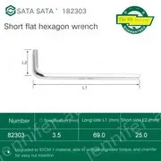 Short flat head hex wrench 3.5mm 82303