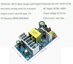 AC-DC buck module: 220V to 12V 8A isolating switching power supply module