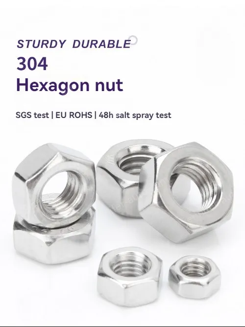 External hexagon nut 201 stainless steel-M3