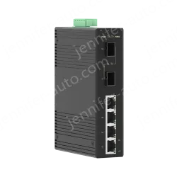 2 Ports Gigabit SFP + 4 Ports Gigabit RJ45 Din-Rail Unmanaged Industrial Ethernet Switch