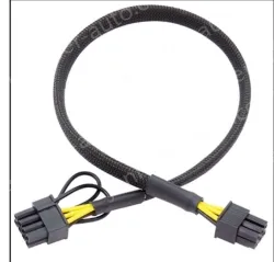 6PIN to 8PIN Server Power Cable Graphics Card Cable Mesh Sleeve Protection 62cm
