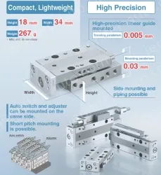 Air Slide Table MXJ Series Double acting &oslash;12, &oslash;16