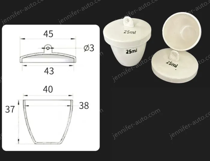 Ceramic crucibles 25ml+ lid