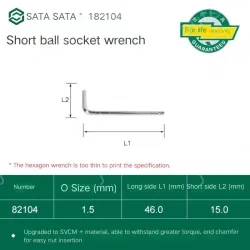 Short ball hex wrench 1.5mm 82104
