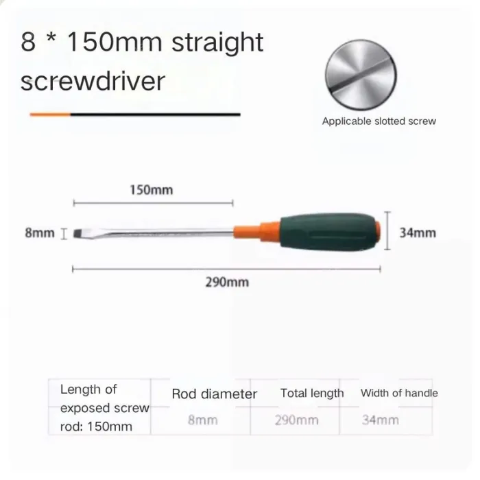 Slotted screwdriver 8*150