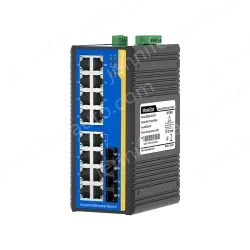 2 Ports 100M F(x) + 16 Ports 10/100M T(x) Din-Rail Unmanaged Industrial Ethernet Switch
