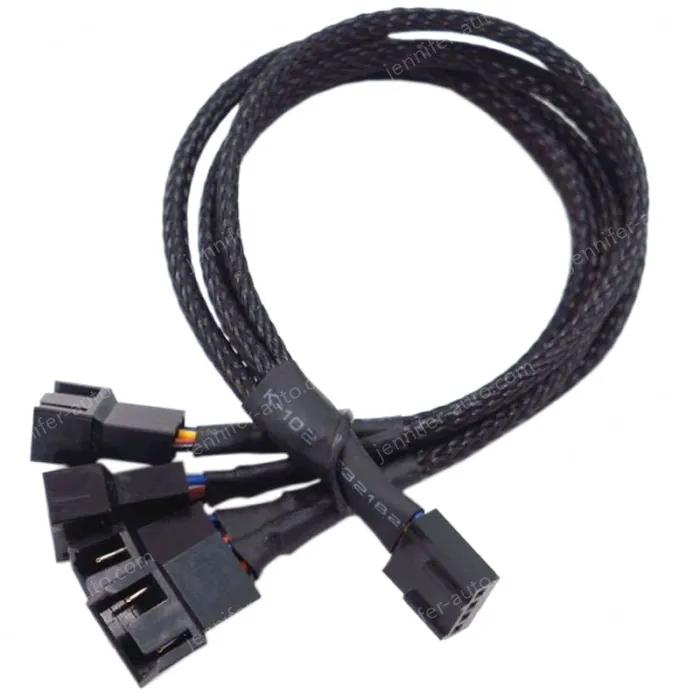 PWM four-point temperature control cooling fan extension cable 1in 4out