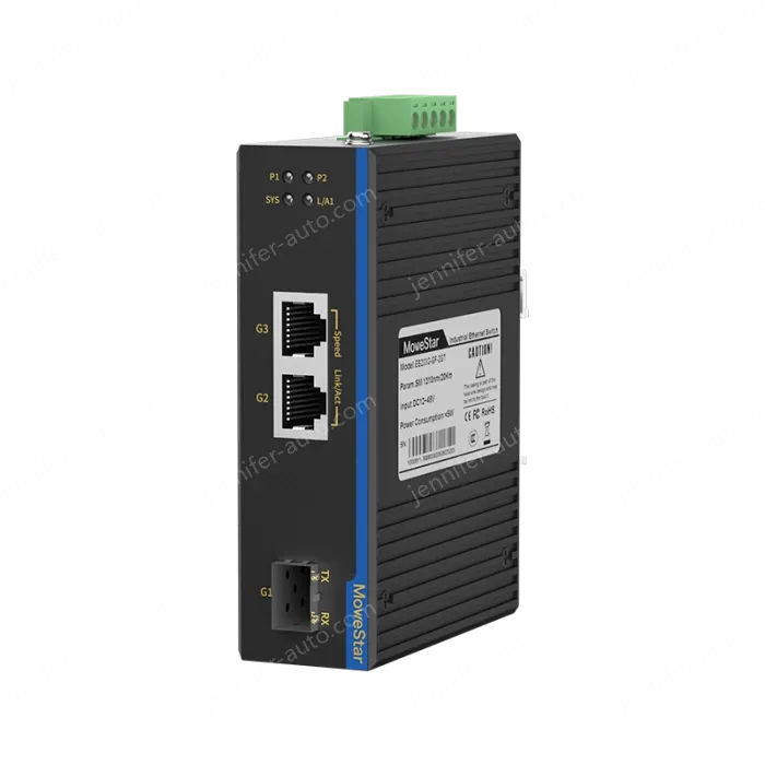 1 Port Gigabit SFP + 2 Ports Gigabit RJ45 Din Rail industrial media converter