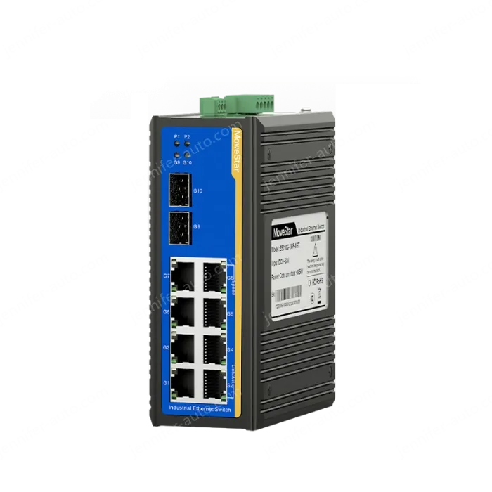 2 Ports Gigabit SFP + 8 Ports Gigabit RJ45 Din-Rail Unmanaged Industrial Ethernet Switch