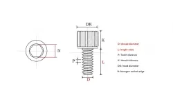 Cylindrical head hexagon socket screws M2*16
