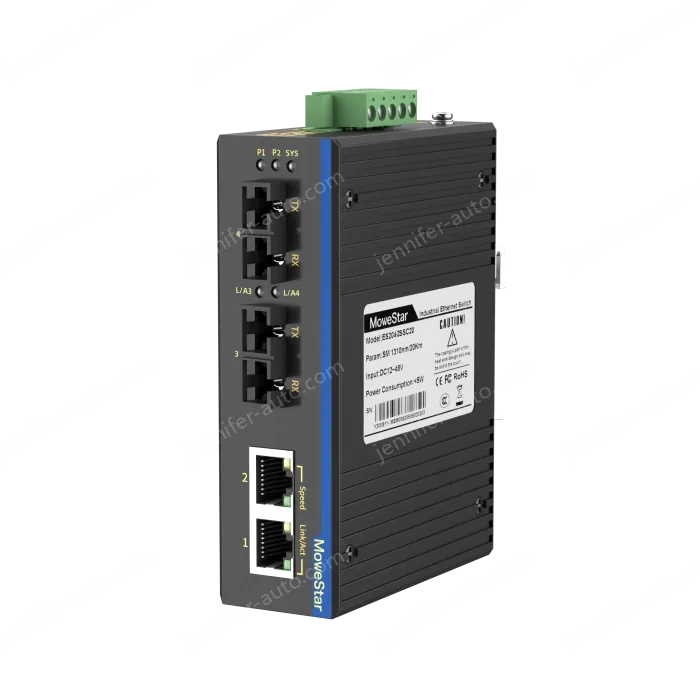 2 Ports 100M F(x) + 2 Ports 10/100M T(x) Din-Rail Unmanaged Industrial Ethernet Switch