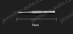 Stainless steel tweezers Straight round head (thick) 14cm