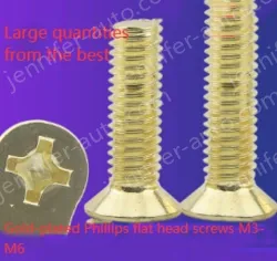 Golden Flat Head Screws M3*50