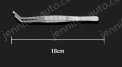 Stainless steel tweezers Curved round toe (thick) 18cm