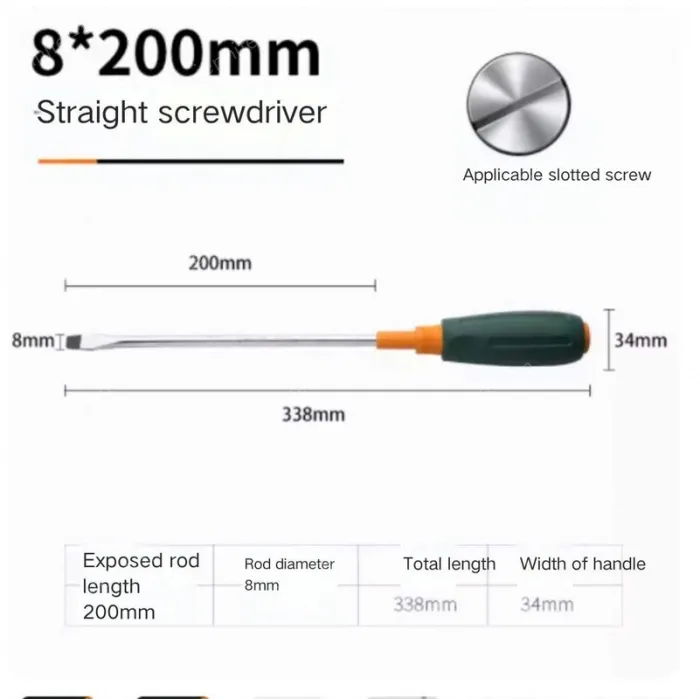 Slotted screwdriver 8*200