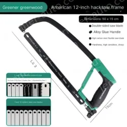 American 12 inch hacksaw stand includes 11 carbon hacksaw blades + 8 multi-function saw blades