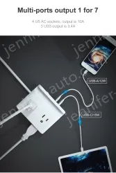 4 AC Outlets Holder Surge Protector Power Strip