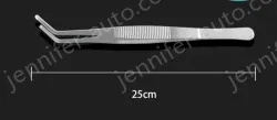 Stainless steel tweezers Curved round head (thick) 25cm