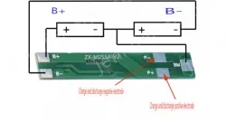 Lithium battery overcharge, overdischarge, overcurrent, short-circuit charging protection board 7.4V 6A