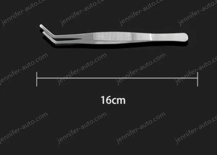 Stainless steel tweezers Curved round head (thick) 16cm