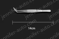 Stainless steel tweezers Curved round head (thick) 14cm