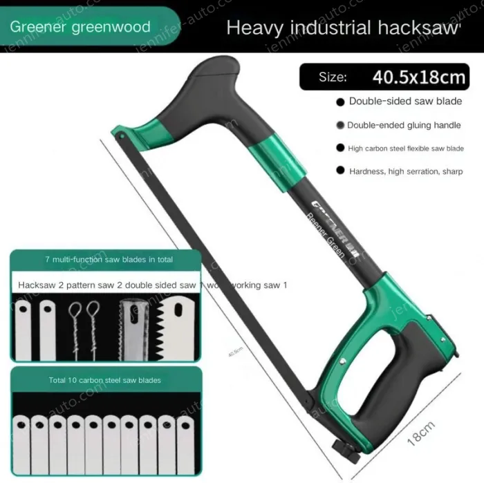 Heavy Duty Industrial Grade Hacksaw Contains 10 carbon hacksaw blades + 7 multi-function saw blades The saw body can store the saw blades