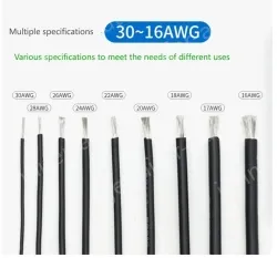 Silicone high temperature cable 24AWG Yellow
