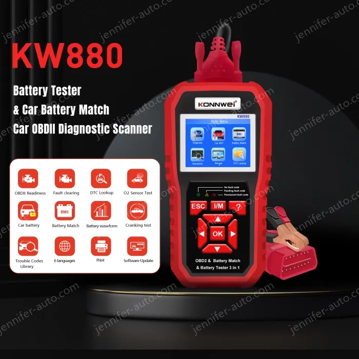 KW880 Automotive Fault Diagnosis Instrument Engine Fault Reading Fault Code Query Playback Function Testing Tools