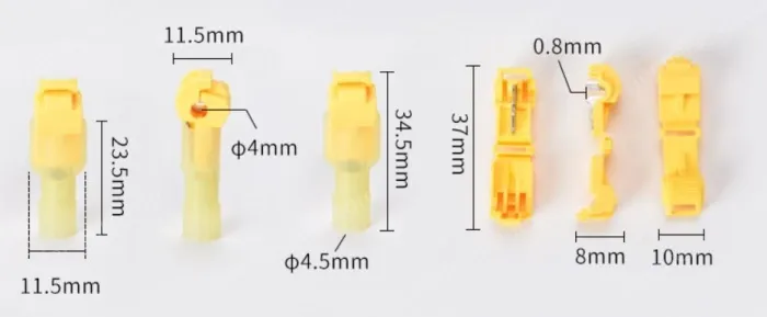 T3 yellow 2-4 square cord-T-type no-break wire terminal
