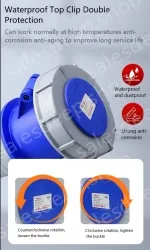 4 pole 63A concealed socket